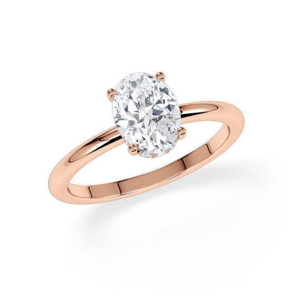 Verlobungsring Hidden Halo Oval mit Lab Grown Diamant ab 1.50ct