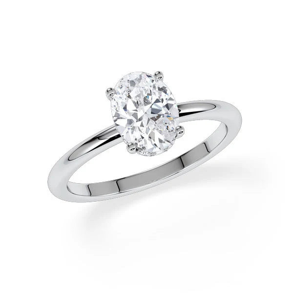 Verlobungsring Hidden Halo Oval mit Lab Grown Diamant ab 1.50ct