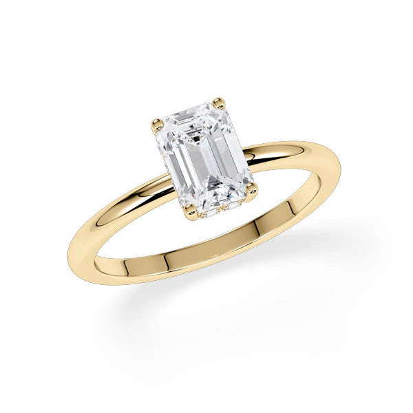 Verlobungsring Hidden Halo Emerald mit Lab Grown Diamant ab 1.50ct