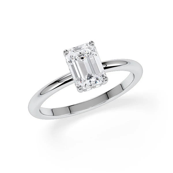 Verlobungsring Hidden Halo Emerald mit Lab Grown Diamant ab 1.50ct