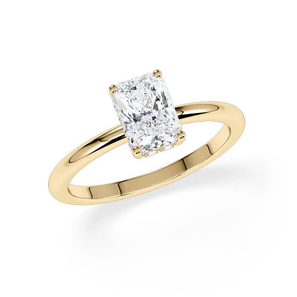 Verlobungsring Hidden Halo Radiant mit natürlichem Diamant ab 1.00ct
