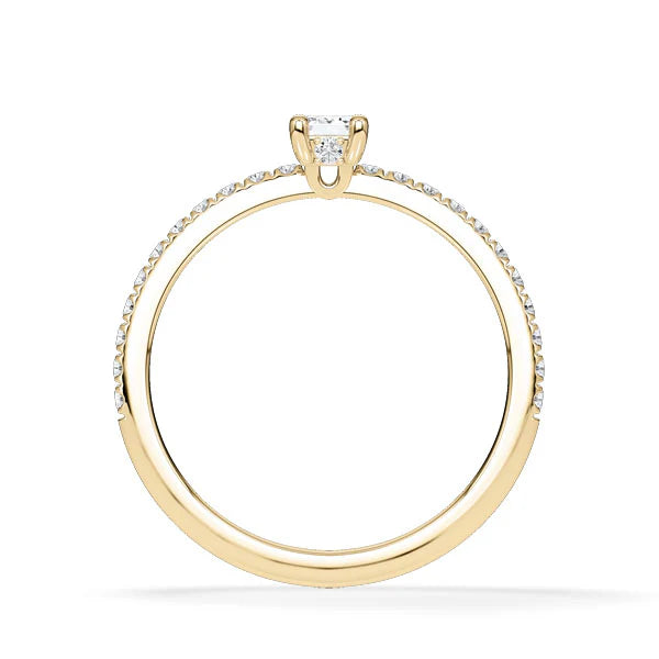 Verlobungsring Hidden Halo & Pave Emerald mit natürlichem Diamant ab 0.50ct