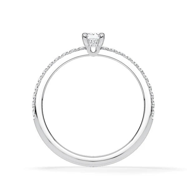 Verlobungsring Hidden Halo & Pave Emerald mit natürlichem Diamant ab 0.50ct