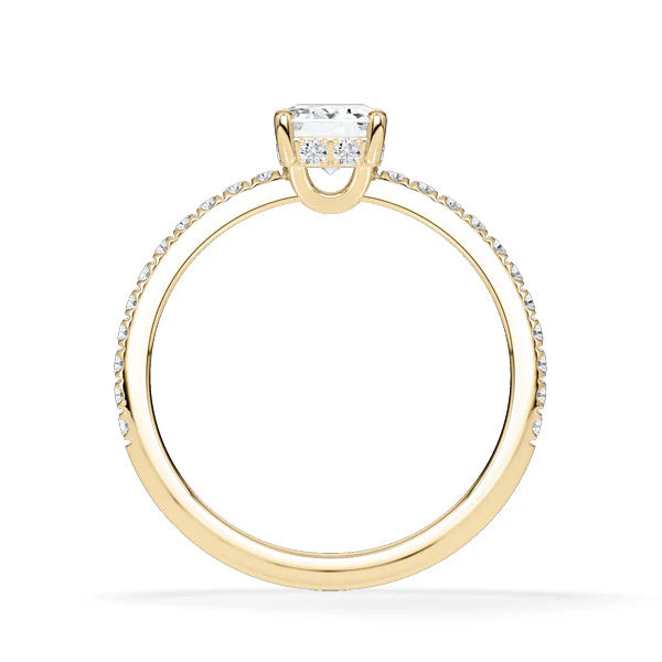 Verlobungsring Hidden Halo & Pave Emerald mit Lab Grown Diamant ab 1.50ct