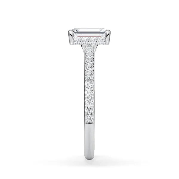 Verlobungsring Hidden Halo & Pave Emerald mit Lab Grown Diamant ab 1.50ct