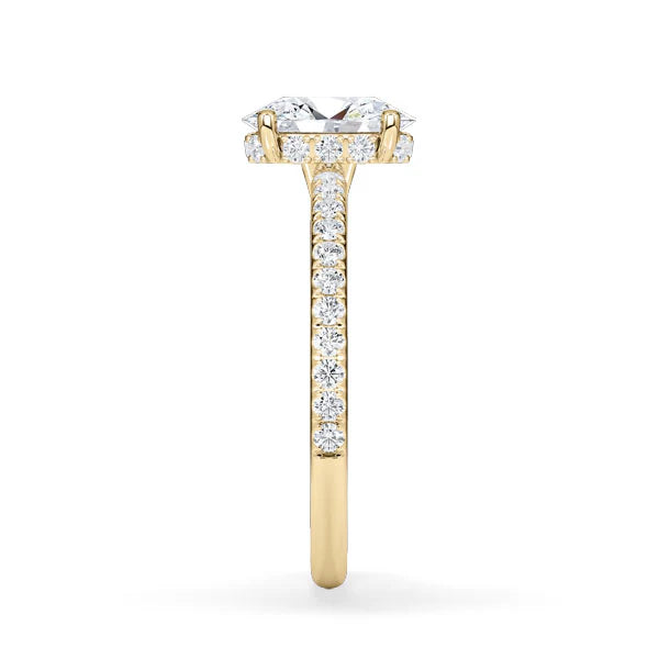 Verlobungsring Hidden Halo & Pave Oval mit Lab Grown Diamant ab 1.50ct