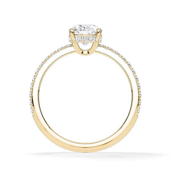 Verlobungsring Hidden Halo & Pave Oval mit Lab Grown Diamant ab 1.50ct
