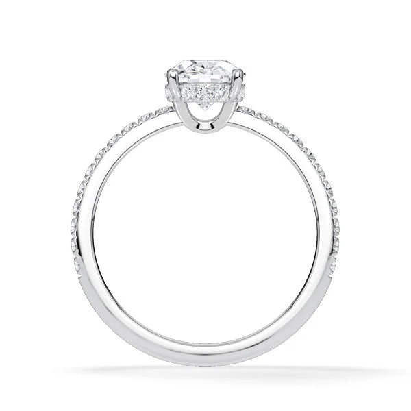 Verlobungsring Hidden Halo & Pave Oval mit Lab Grown Diamant ab 1.50ct