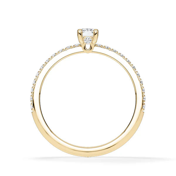 Verlobungsring Emeralde mit natürlichem Diamanten ab 0.50ct