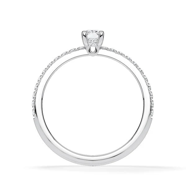 Verlobungsring Emeralde mit natürlichem Diamanten ab 0.50ct
