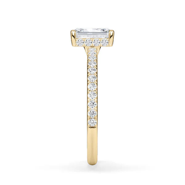 Verlobungsring Hidden Halo & Pave Radiant mit Lab Grown Diamant ab 1.50ct