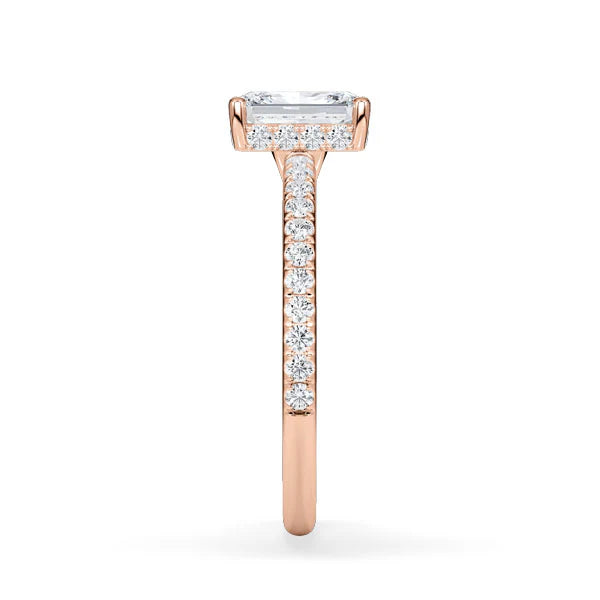 Verlobungsring Hidden Halo & Pave Radiant mit Lab Grown Diamant ab 1.50ct
