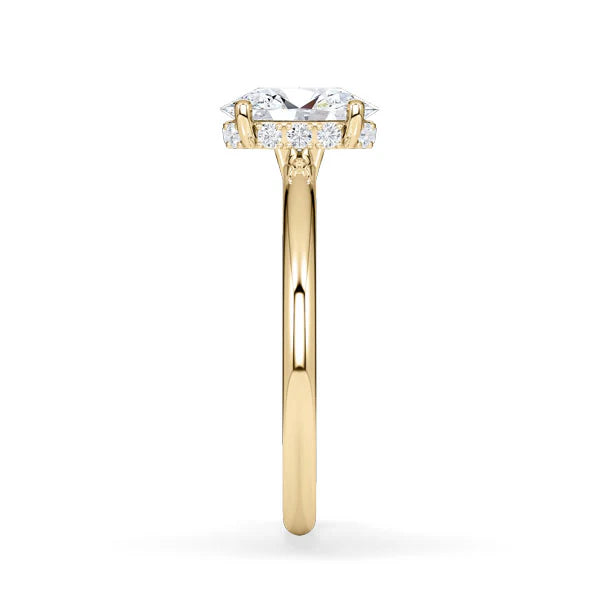 Verlobungsring Hidden Halo Oval mit Lab Grown Diamant ab 1.50ct