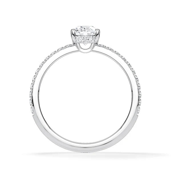Verlobungsring Hidden Halo & Pave Oval mit Lab Grown Diamant ab 0.50ct