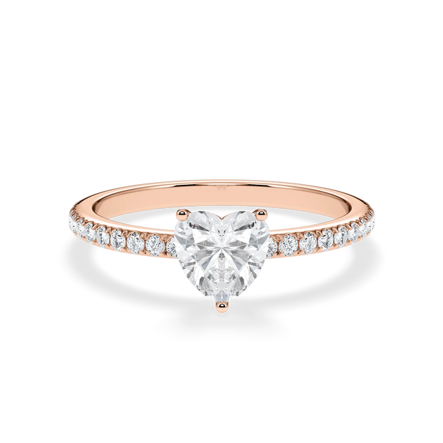 Verlobungsring Herz mit Hidden Halo & Pavé Lab Grown Diamanten ab 1.00ct