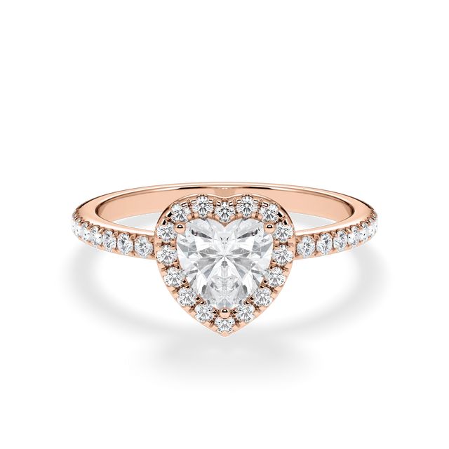 Verlobungsring Herz mit Halo & Pavé Lab Grown Diamanten ab 1.00ct