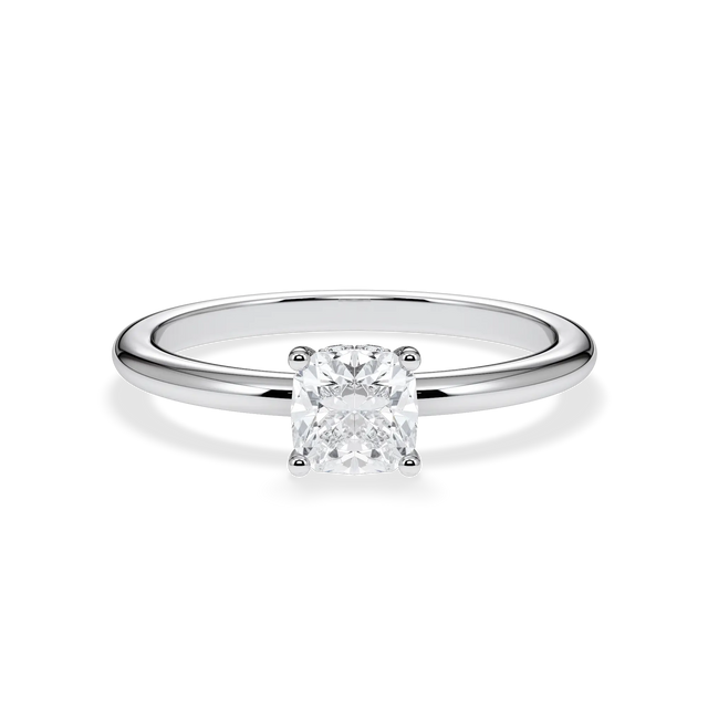 Verlobungsring Cushion mit Hidden Halo & natürlichem Diamanten ab 0.50ct