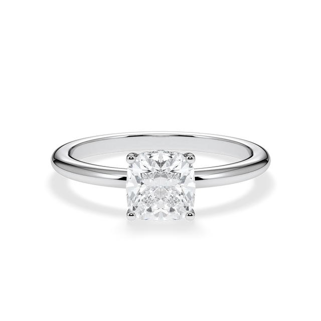 Verlobungsring Cushion mit Hidden Halo & natürlichem Diamanten ab 1,00ct
