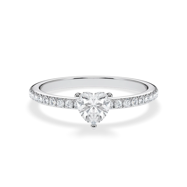Verlobungsring Herz mit Hidden Halo & Pavé Lab Grown Diamanten ab 0.50ct