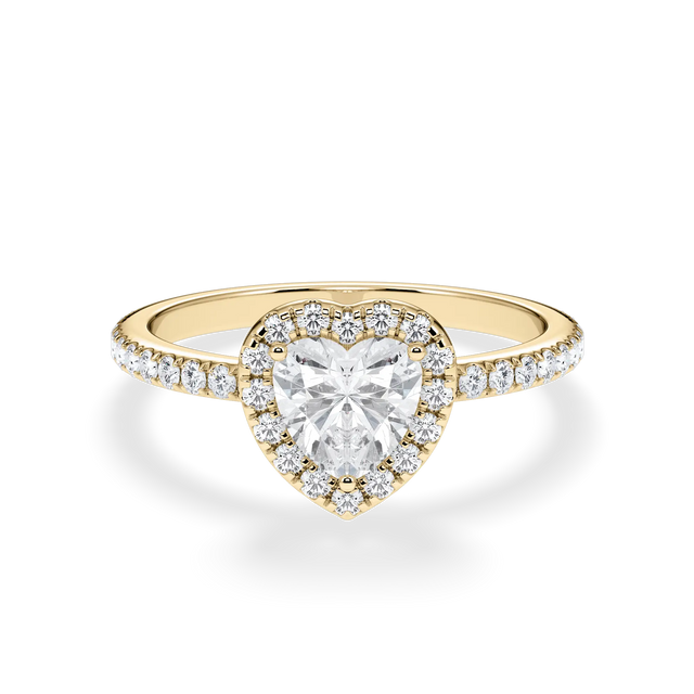 Verlobungsring Herz mit Halo & Pavé Lab Grown Diamanten ab 1.00ct