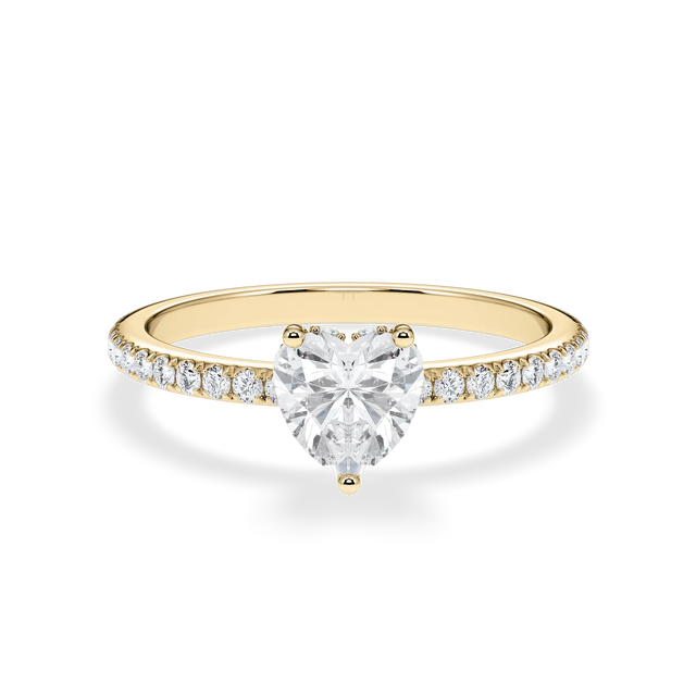 Verlobungsring Herz mit Hidden Halo & Pavé natürlichem Diamanten ab 1.00ct