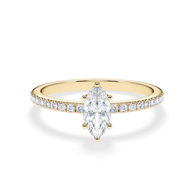 Verlobungsring Marquise mit Hidden Halo & Pavé Lab Grown Diamanten ab 0.50ct
