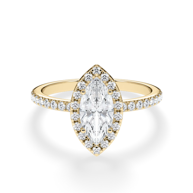 Verlobungsring Marquise mit Halo & Pavé Lab Grown Diamanten ab 1.00ct