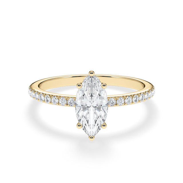 Verlobungsring Marquise mit Hidden Halo & Pavé Lab Grown Diamanten ab 1.00ct