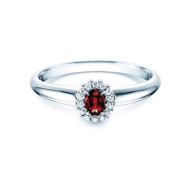 Verlobungsring JOLIE mit Edelstein Rubin & Diamanten
