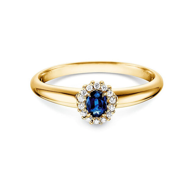 Verlobungsring JOLIE mit Edelstein Saphir & Diamanten