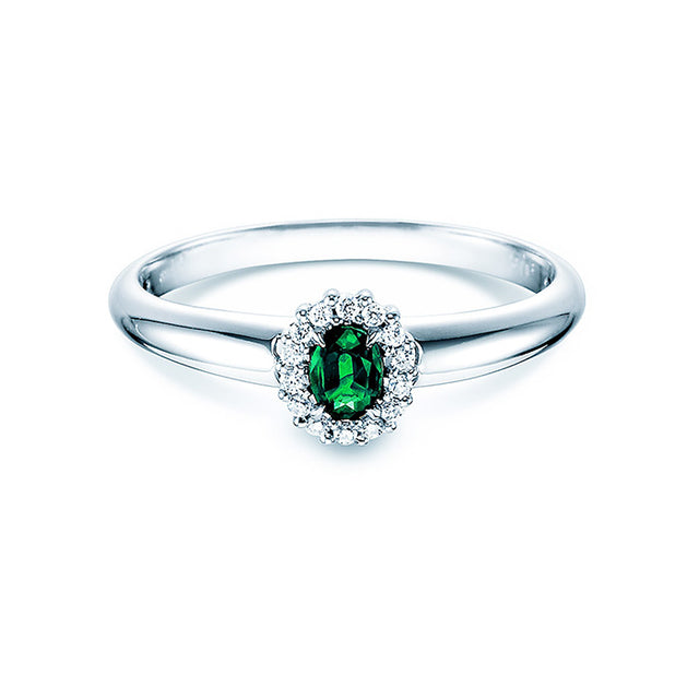 Verlobungsring JOLIE mit Edelstein Smaragd & Diamanten