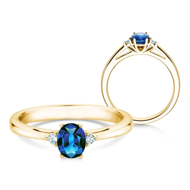 Verlobungsring LIFE mit Edelstein Saphir & Diamanten