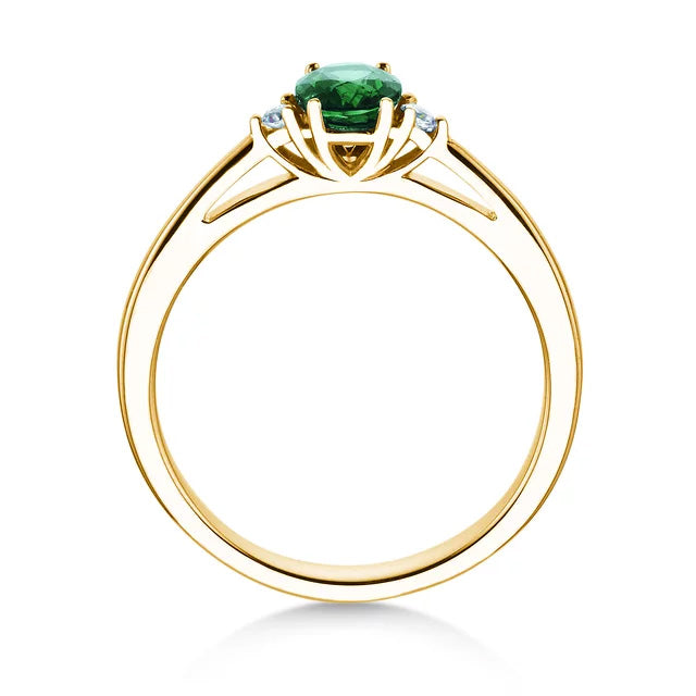 Verlobungsring LIFE mit Edelstein Smaragd & Diamanten