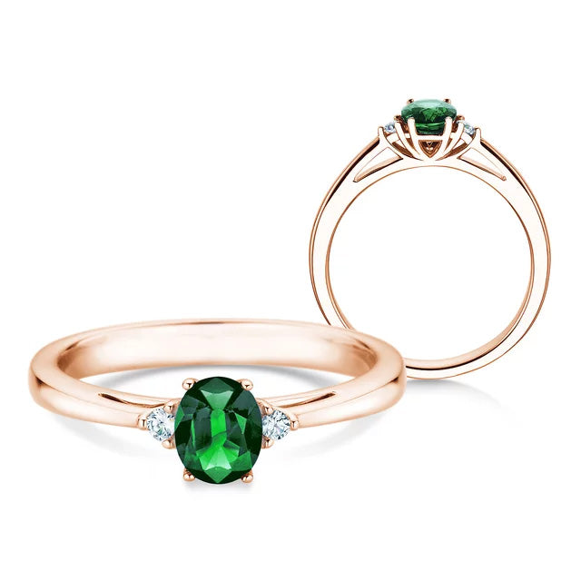 Verlobungsring LIFE mit Edelstein Smaragd & Diamanten
