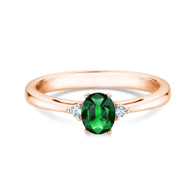 Verlobungsring LIFE mit Edelstein Smaragd & Diamanten