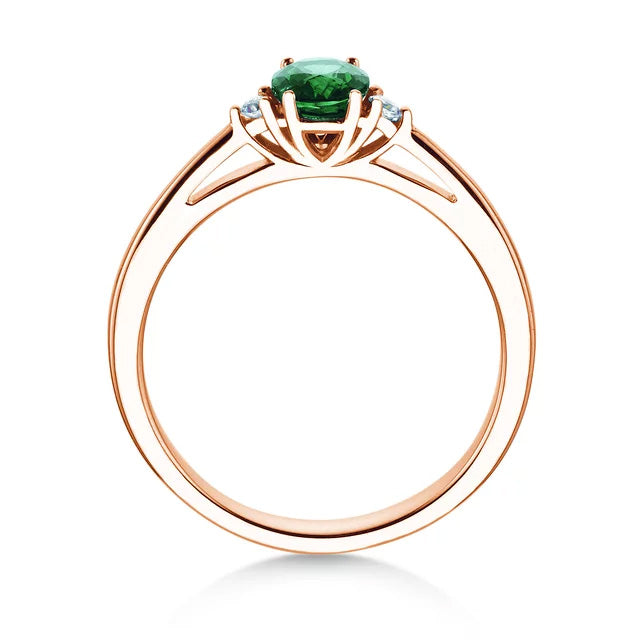 Verlobungsring LIFE mit Edelstein Smaragd & Diamanten
