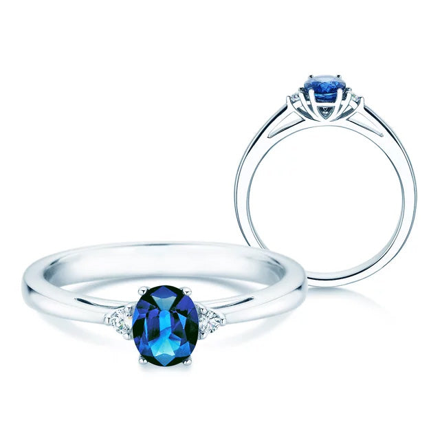Verlobungsring LIFE mit Edelstein Saphir & Diamanten