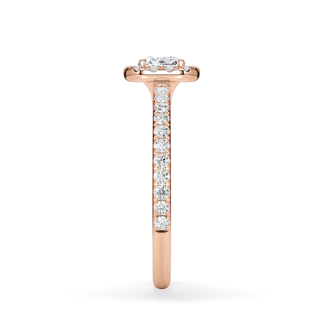 Verlobungsring Cushion mit Hidden Halo & Pavé Lab Grown Diamanten ab 0,50ct