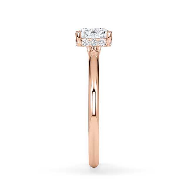 Verlobungsring Cushion mit Hidden Halo & natürlichem Diamanten ab 1,00ct