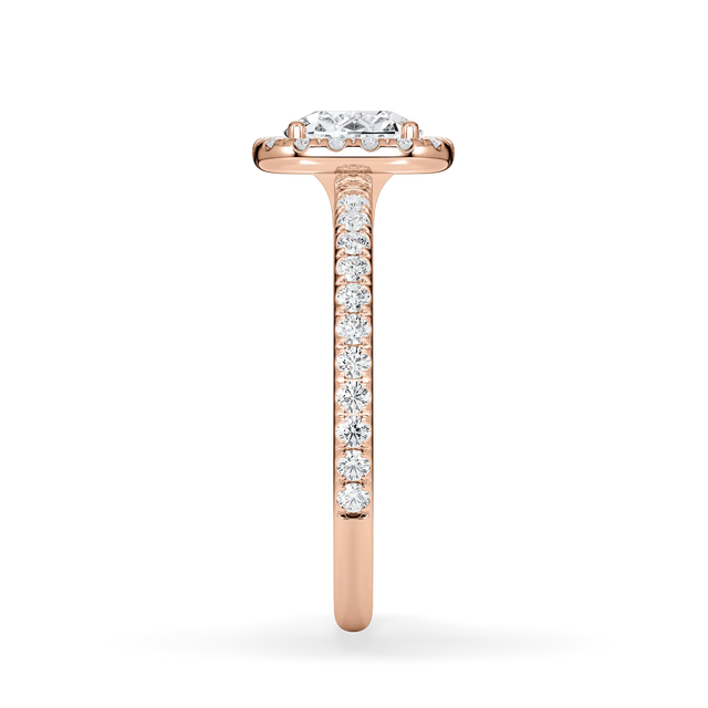 Verlobungsring Cushion mit Halo & Pavé Lab Grown Diamanten ab 1,00ct