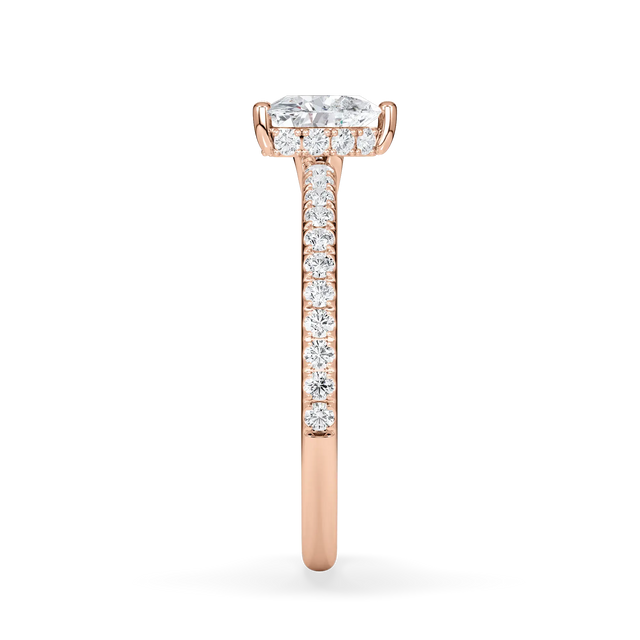 Verlobungsring Herz mit Hidden Halo & Pavé Lab Grown Diamanten ab 1.00ct