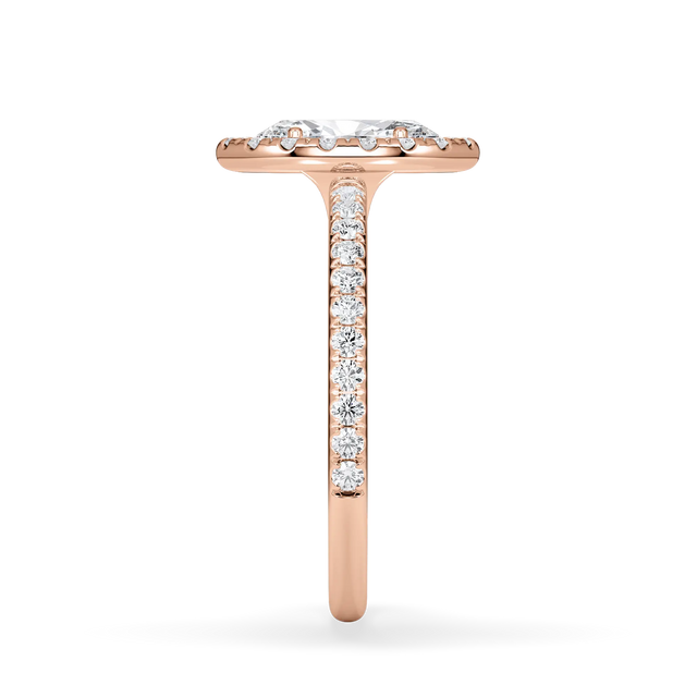 Verlobungsring Marquise mit Halo & Pavé Lab Grown Diamanten ab 0.50ct