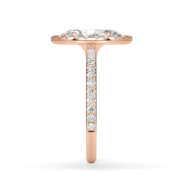 Verlobungsring Marquise mit Halo & Pavé natürlichem Diamanten ab 1.00ct
