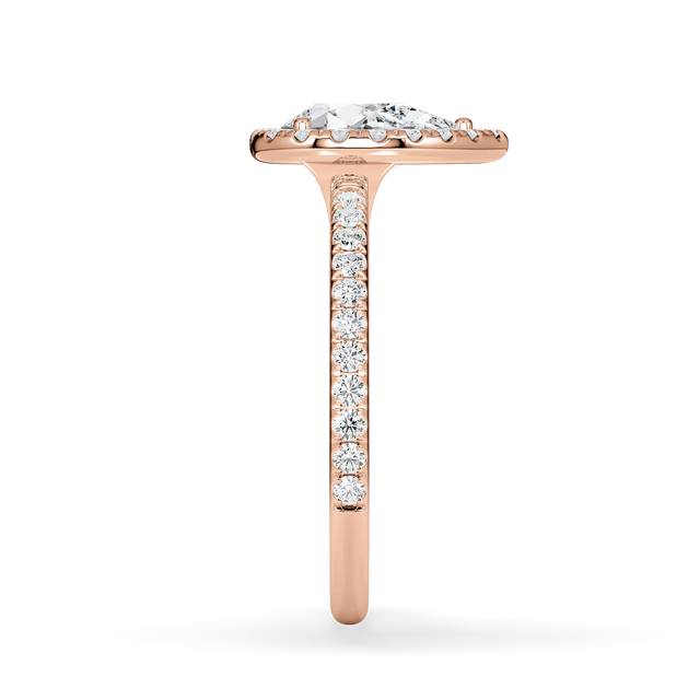 Verlobungsring Tropfen mit Halo & Pavé Lab Grown Diamanten ab 1.00ct