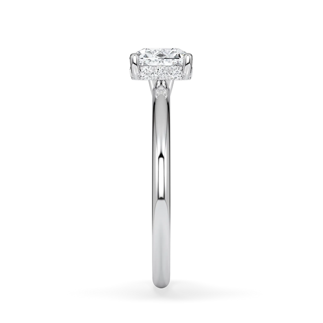 Verlobungsring Cushion mit Hidden Halo & natürlichem Diamanten ab 1,00ct