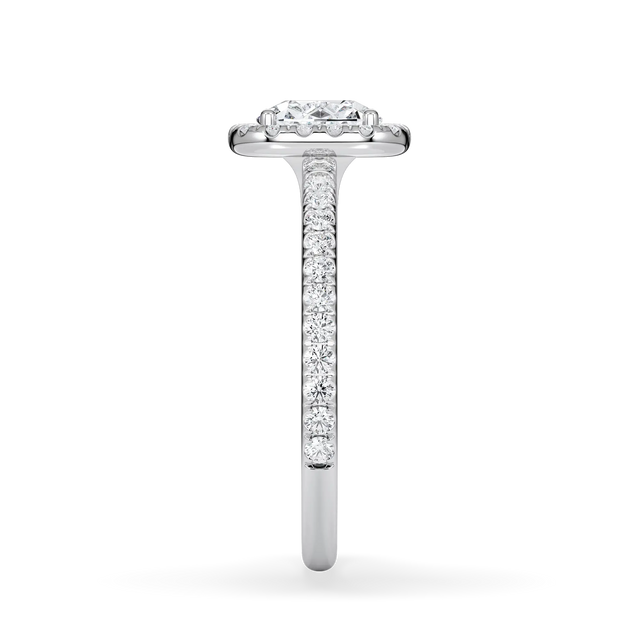 Verlobungsring Cushion mit Halo & Pavé Lab Grown Diamanten ab 1,00ct