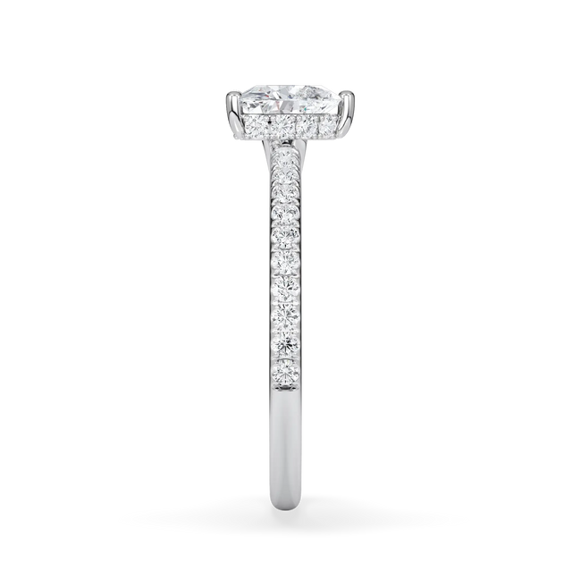 Verlobungsring Herz mit Hidden Halo & Pavé Lab Grown Diamanten ab 1.00ct