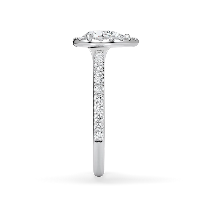 Verlobungsring Tropfen mit Halo & Pavé Lab Grown Diamanten ab 0.50ct