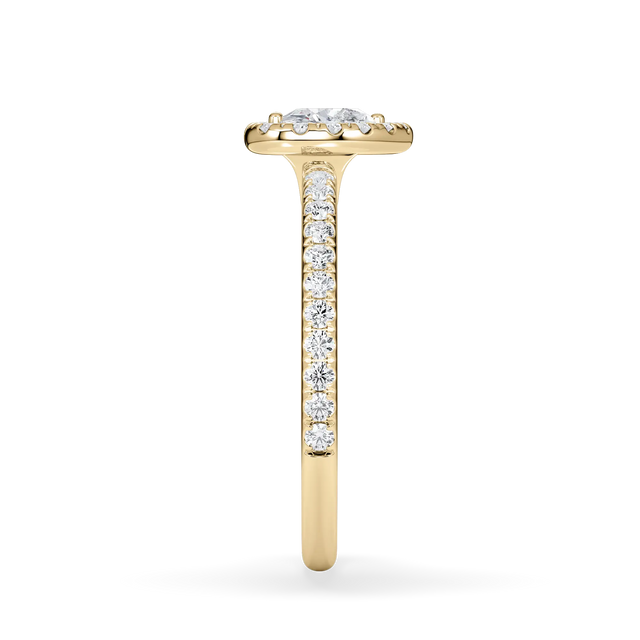 Verlobungsring Herz mit Halo & Pavé Lab Grown Diamanten ab 0.50ct