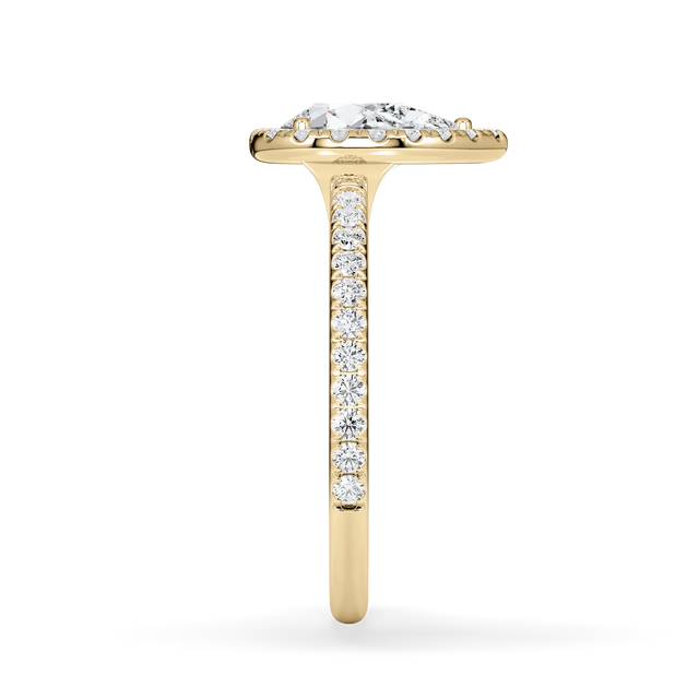 Verlobungsring Tropfen mit Halo & Pavé Lab Grown Diamanten ab 1.00ct